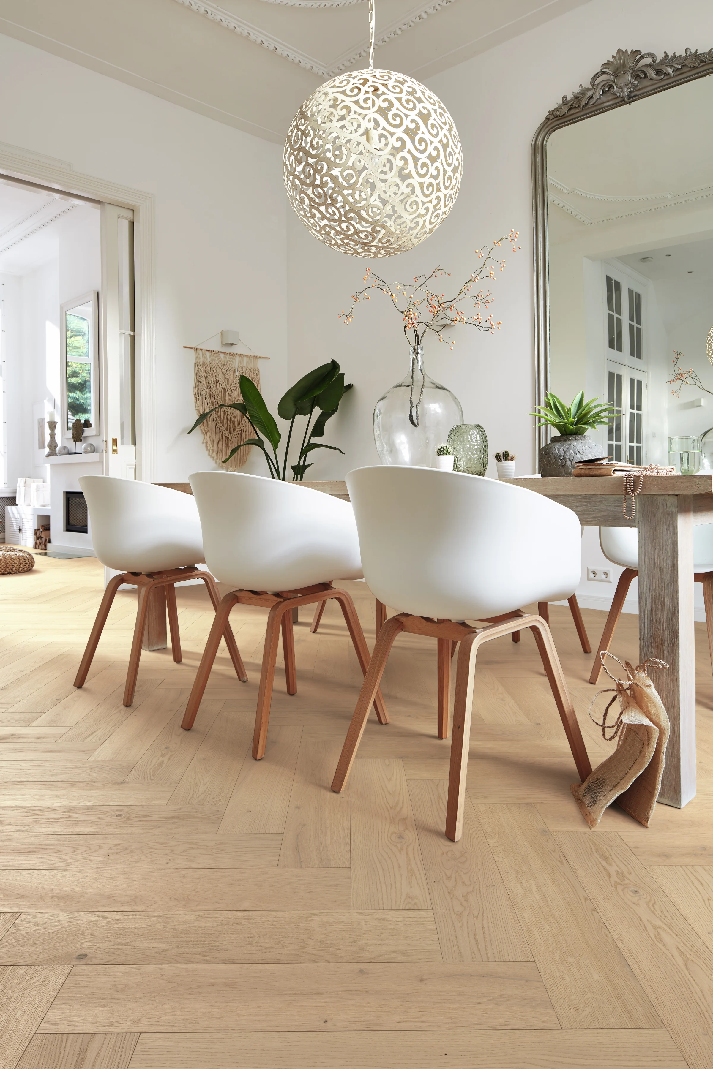 Ambiente instalado de Roble auténtico blanco crema 9021 MEISTER en Las Palmas