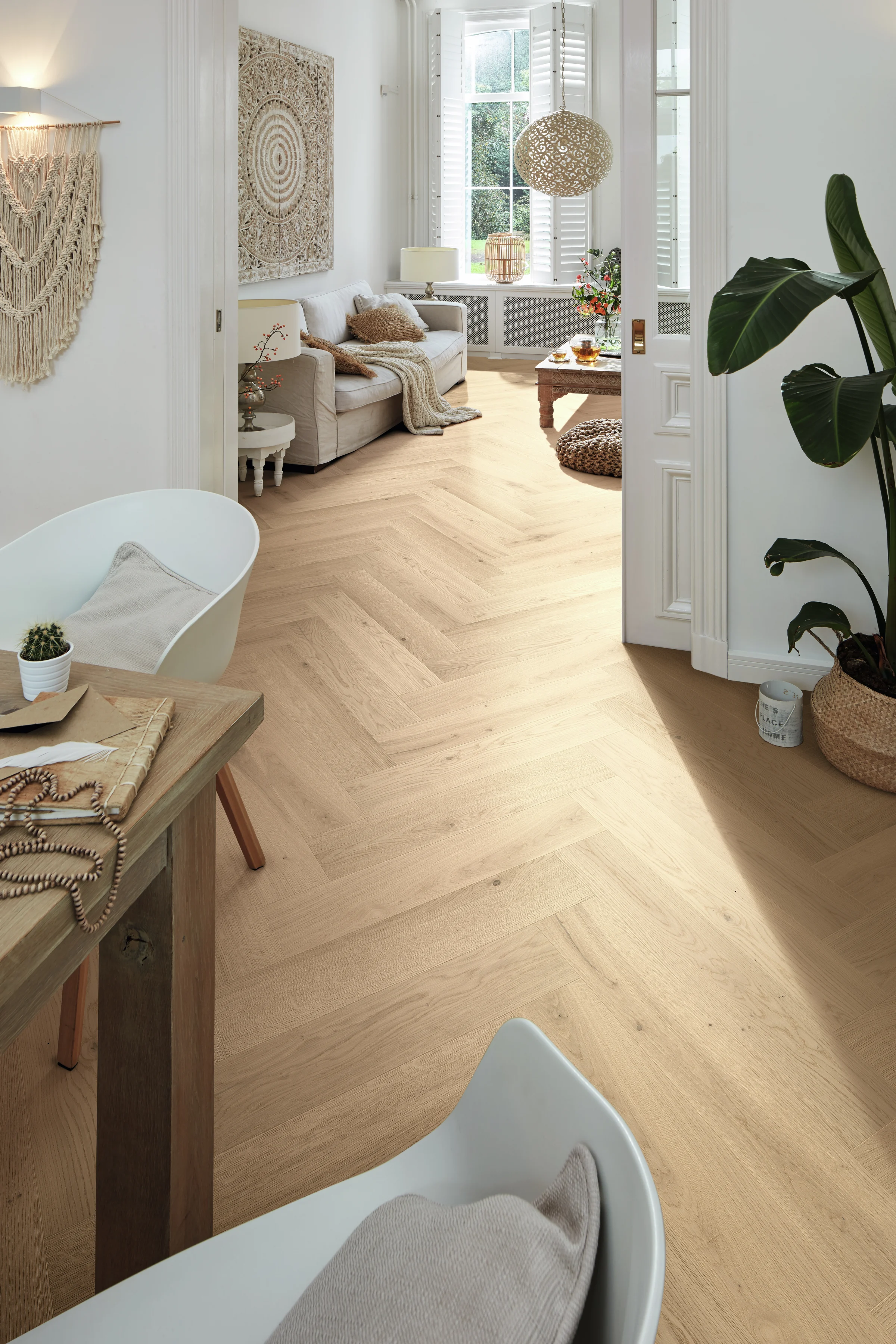 Ambiente instalado de Roble auténtico blanco crema 9021 MEISTER en Las Palmas